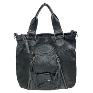 Renato Minelli Metallic Tote Bag Crossbody Bag Convertible Black